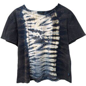 KUHL Tie Dye Tee M/L Short Sleeve Blue Womens Top Cropped Boho Outdoors